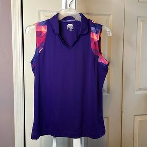 Slazgenger Golf Sleeveless Polo. Purple. Size L.